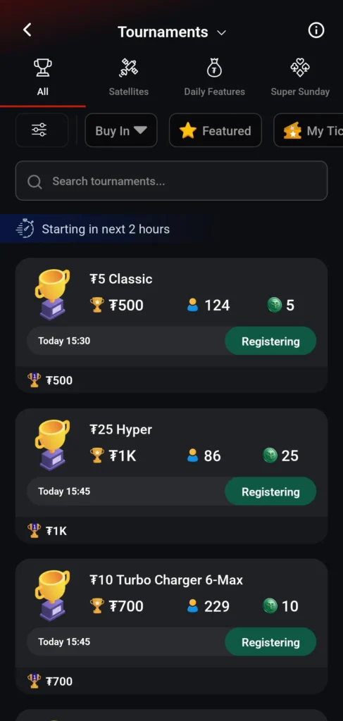 CoinPoker移动端列表
